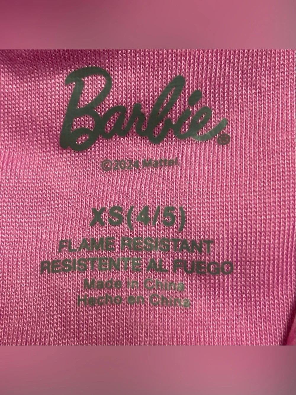 NWOT Barbie x Komar Kids Pink Groovy Flower Pajama Set Super Soft- XS 4/5